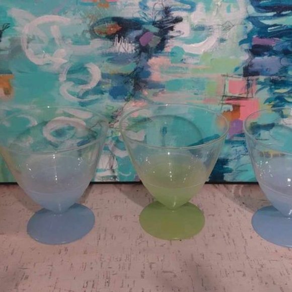 Set of 4 -- 1950s mid century ARC France frosted dessert/sundae bowls - Picture 5 of 5